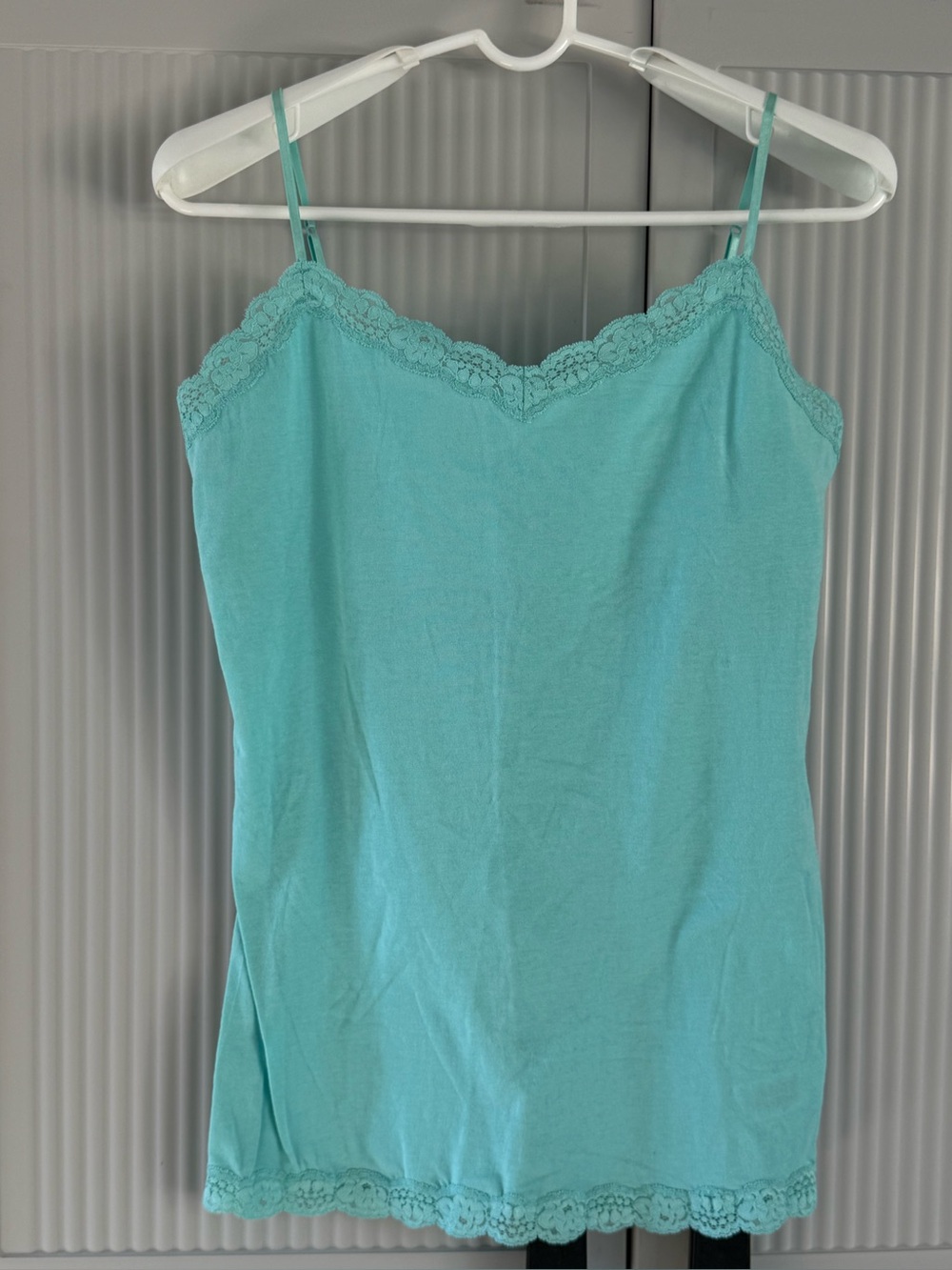 Aeropostale Y2K Aqua Lace Trim Cami Tank Top XL